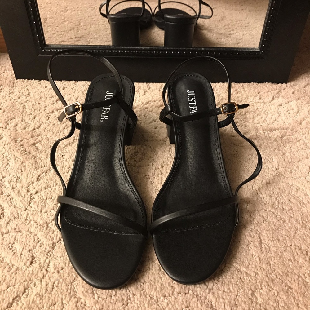 JustFab Size 6.5 Black Elexi Dress Sandals - Picture 2 of 10